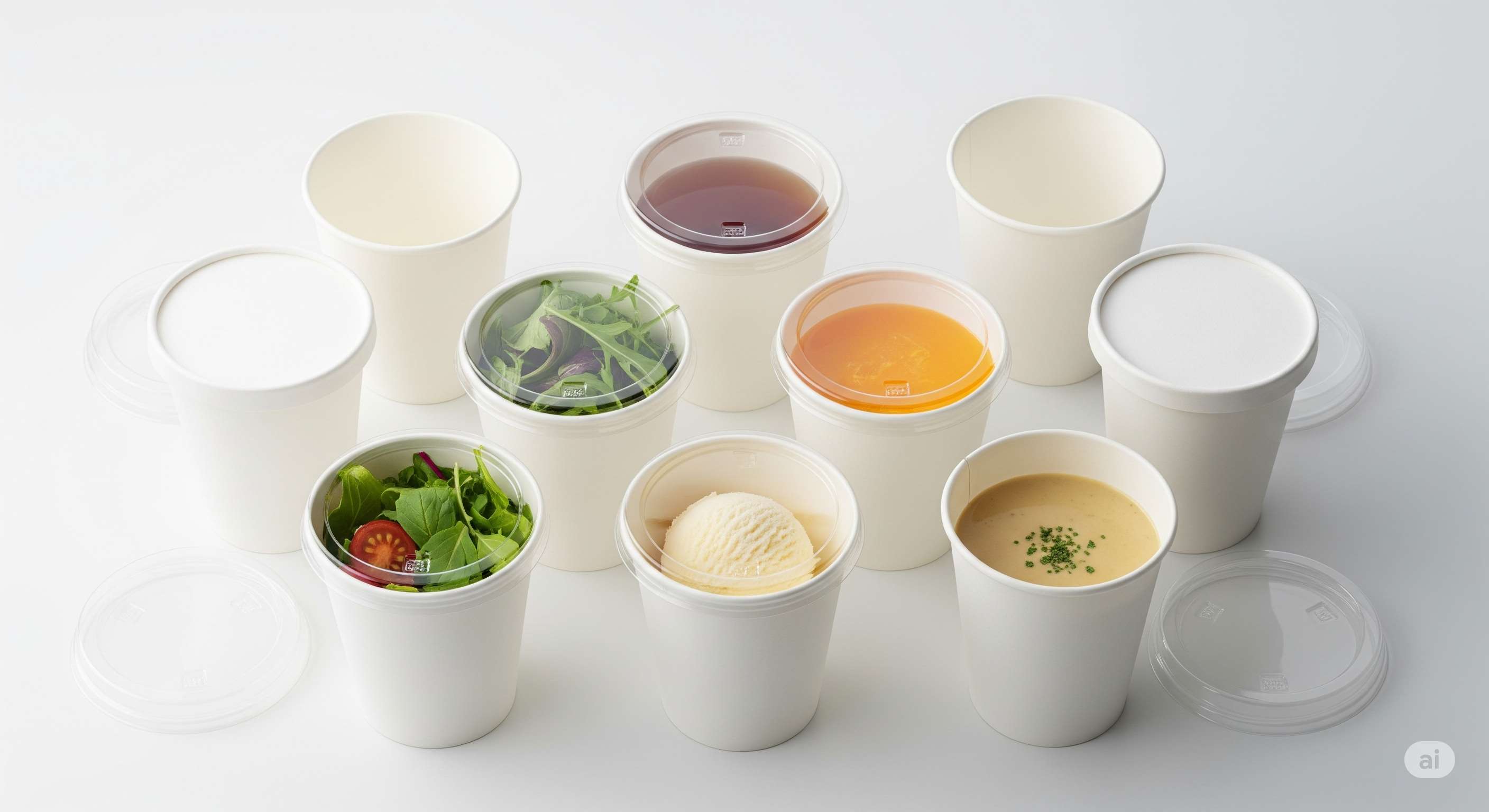 Custom printed paper cups with coffee